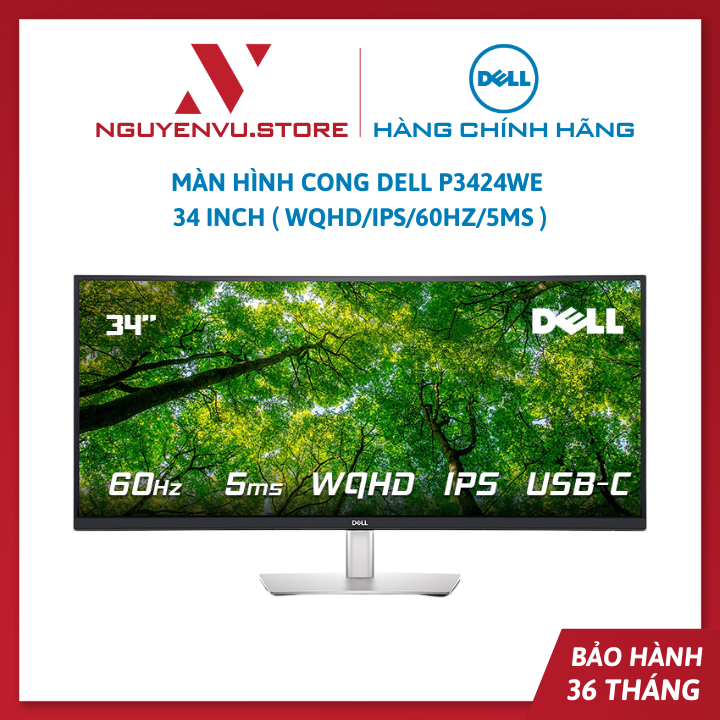 Dell p3424we 34 inch curved display -authentic