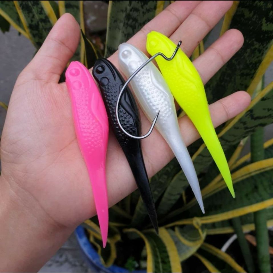 Phối màu / set 6 body mồi mềm zo + 2 lưỡi ghook / skipping skiping / oz / mồi câu cá lóc mồi mềm skiping zo / skiping tq trọng lượng: 14 gram 14gr