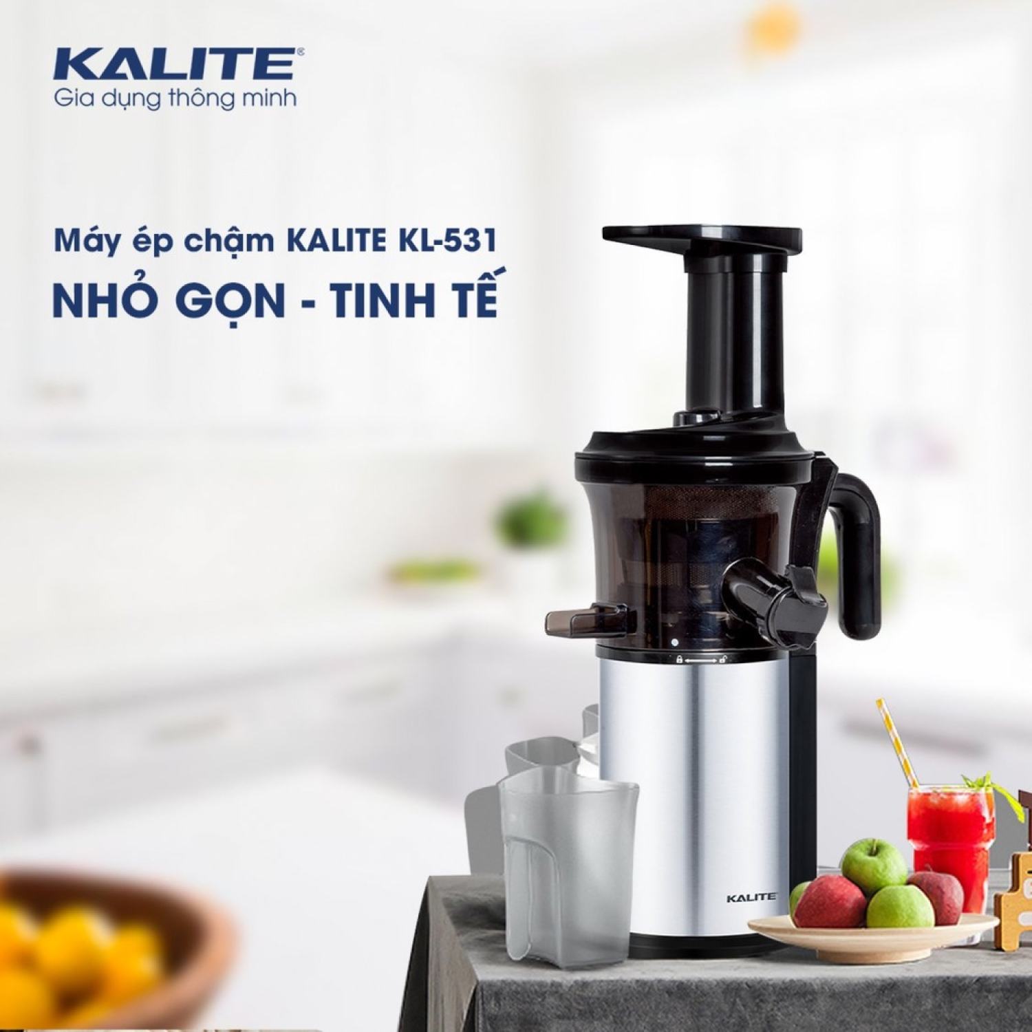 Máy ép chậm Kalite KL531, công suất 200W, thân máy phủ inox 304