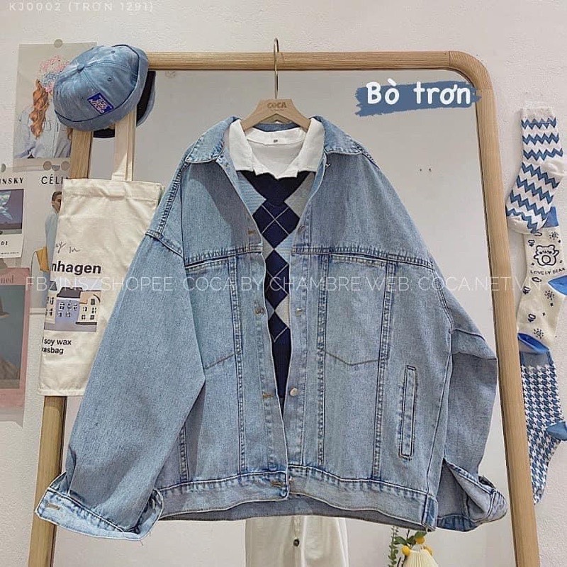 Áo khoác jean nữ dáng rộng ( hàng quảng châu loại 1 sẵn shop )