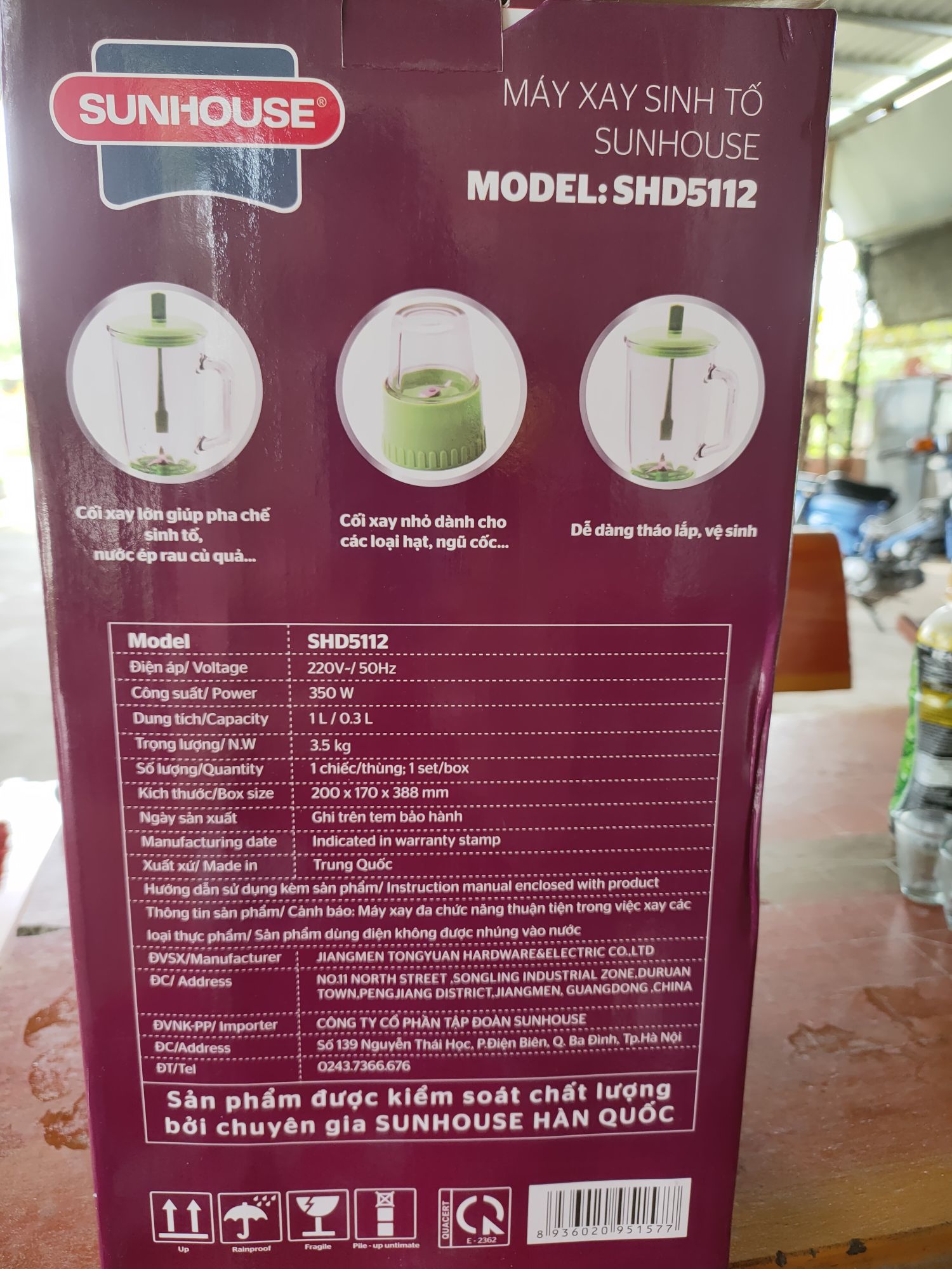 máy xay sinh tố sunhouse