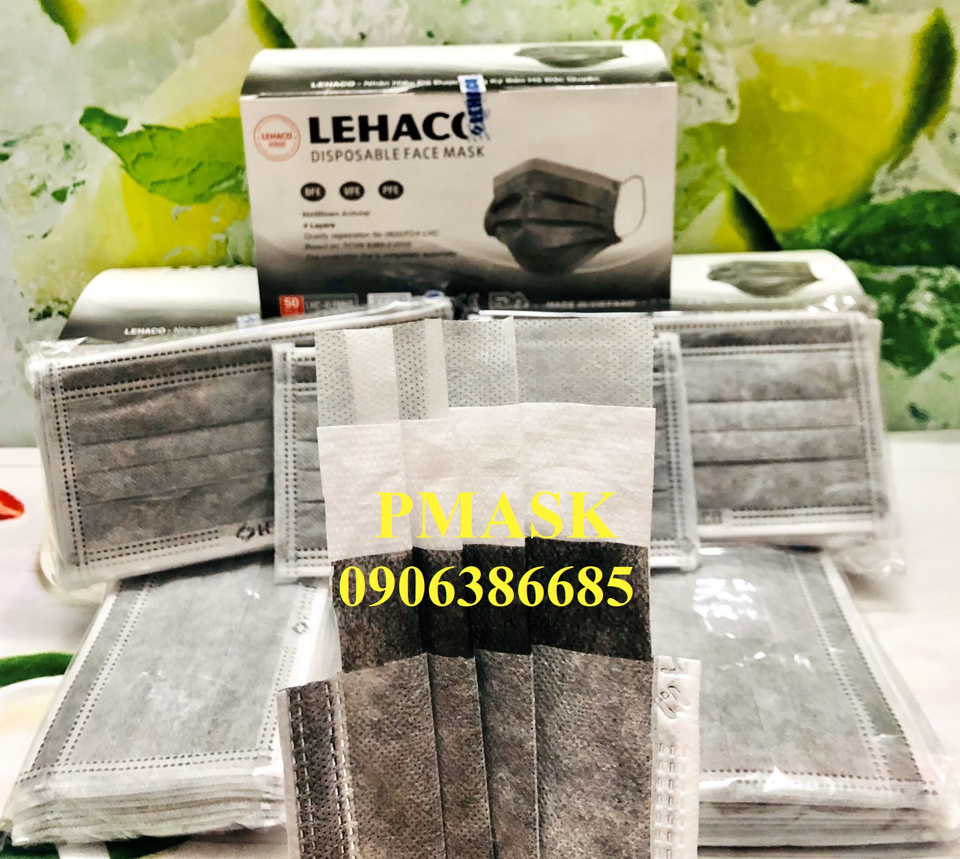 Khẩu trang 4 Lớp Lehaco Xám