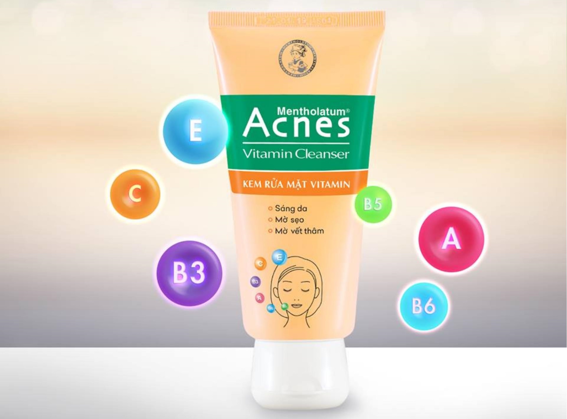 Combo 2 típ Kem Rửa Mặt Acnes Vitamin Cleanser (100g)