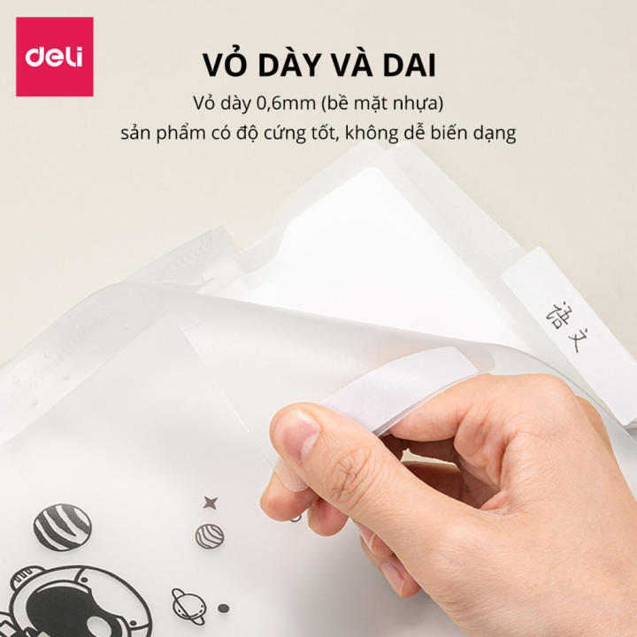 Cặp Túi Đựng Tài Liệu A4 Deli File Đựng Tài Liệu Hồ Sơ 8 Ngăn Túi Hồ Sơ Văn Phòng File Lưu Trữ Đa Năng Trong Suốt Cute PM309 - Hình ảnh 4