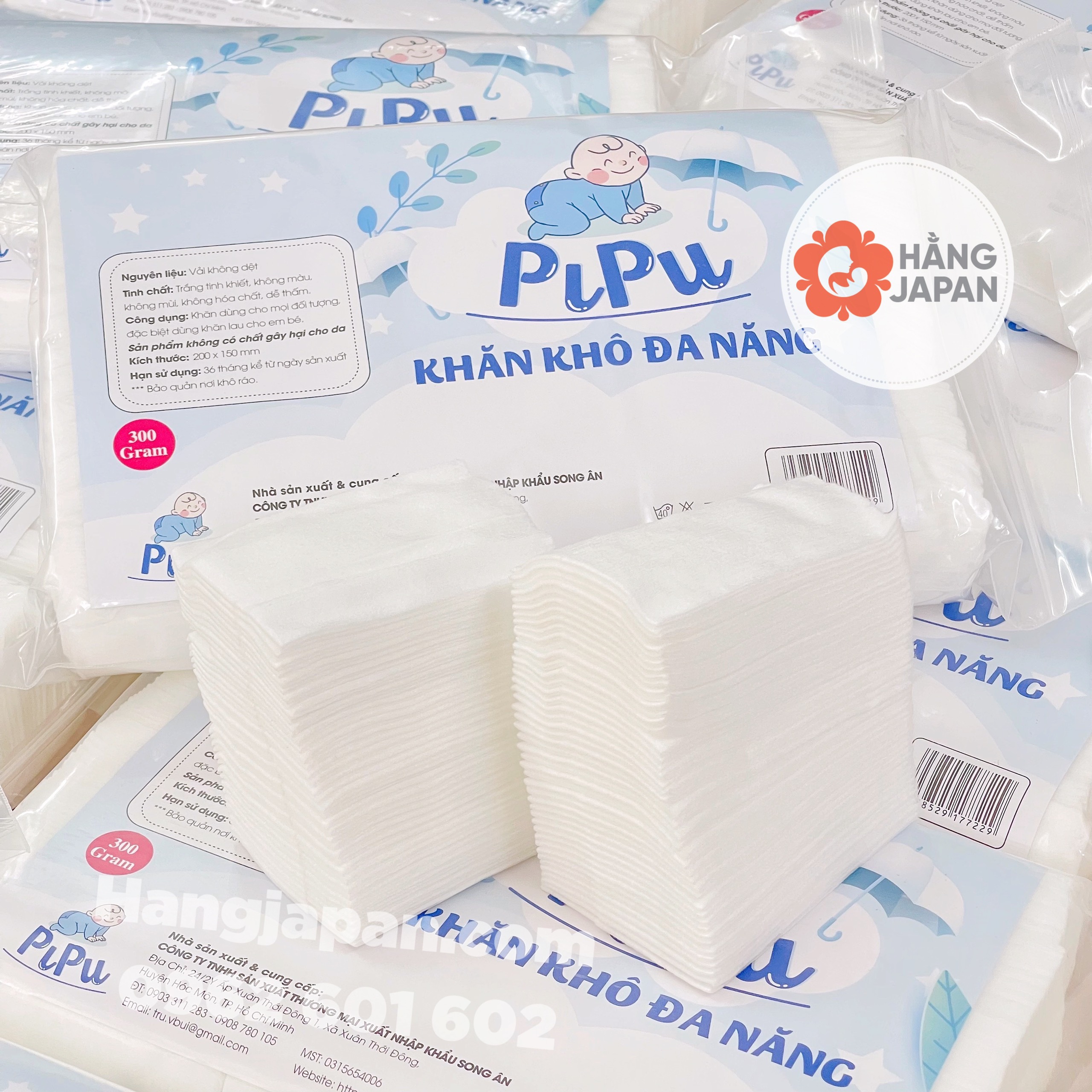 Khăn  khô đa năng cho bé Pipu 300g cho bé