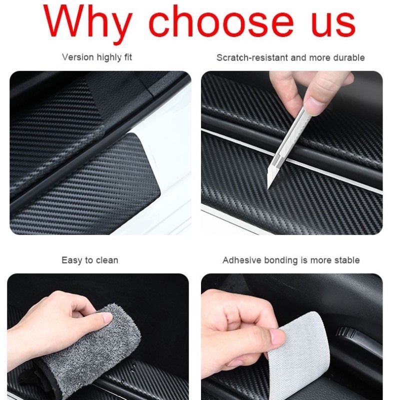 DECAL BẢO VỆ BẬC CHÂN CỬA XE Ô TÔ CÓ IN LOGO THEO HÃNG , COMBO DÁN FULL 4 CỬA