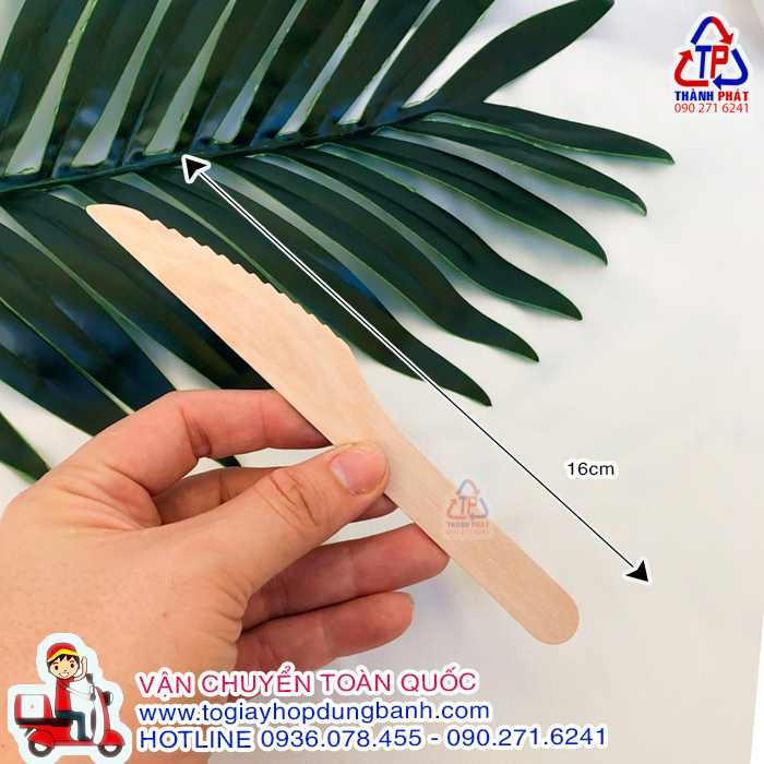 100c dao gỗ dùng 1 lần cắt bánh bông lan trứng muối - dao gỗ cắt bánh rau câu 3D - Dao gỗ dùng cắt bánh các loại
