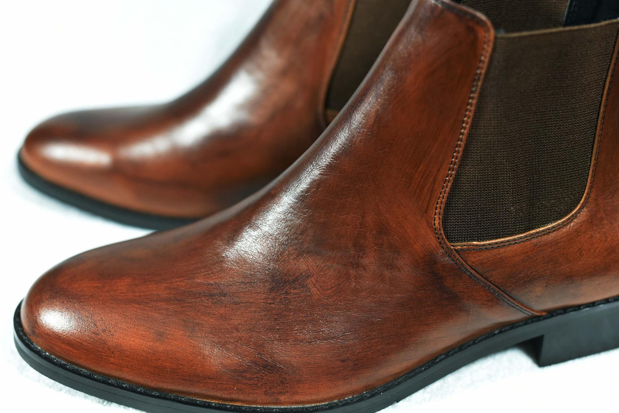 [TATHANIUM Footwear] Giày Chelsea boot màu bò cháy đánh sáp