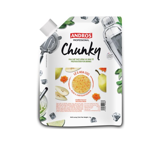 Mứt Andros Chunky Lê & Hoa Cúc (Pear &Chrysanthemun) 1Kg