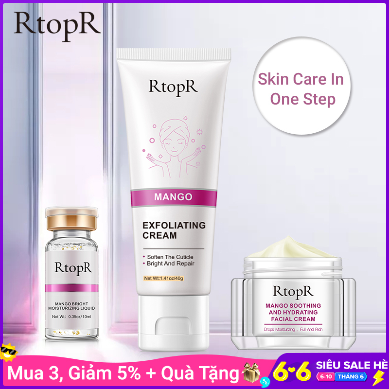 Bộ sản phẩm chăm sóc da mặt RtopR chiết xuất xoài gồm kem tẩy tế bào chết + kem dưỡng ẩm + tinh chất dưỡng ẩm làm sáng da - INTL giá rẻ