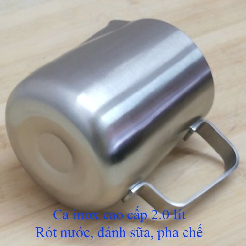 Ca inox 2l có nắp đựng nước đá, pha chế, đánh sữa