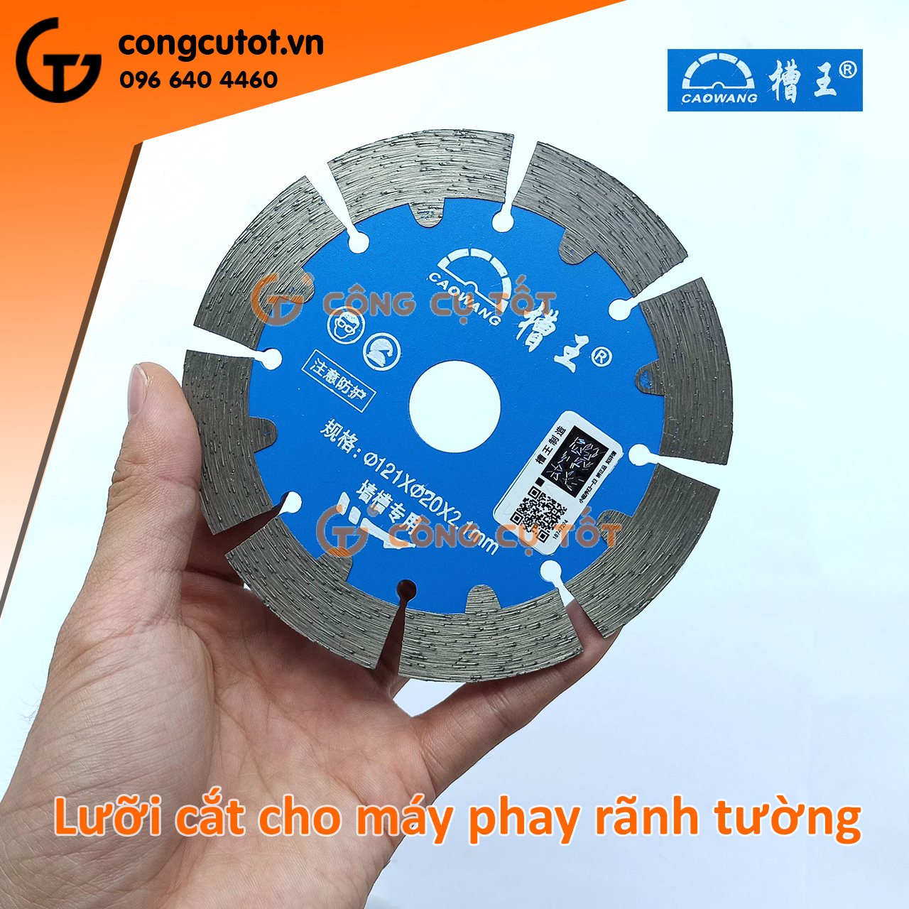 Lưỡi cắt - đá cắt rãnh tường CaoWang Φ121xΦ20x2.1mm
