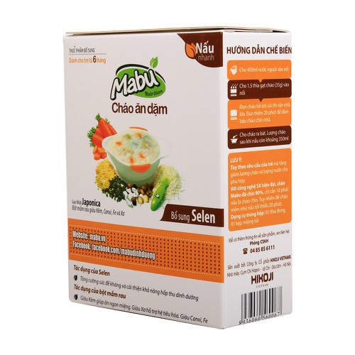 Cháo ăn dặm Mabu số 1 hạt vỡ (400g) (6m+)