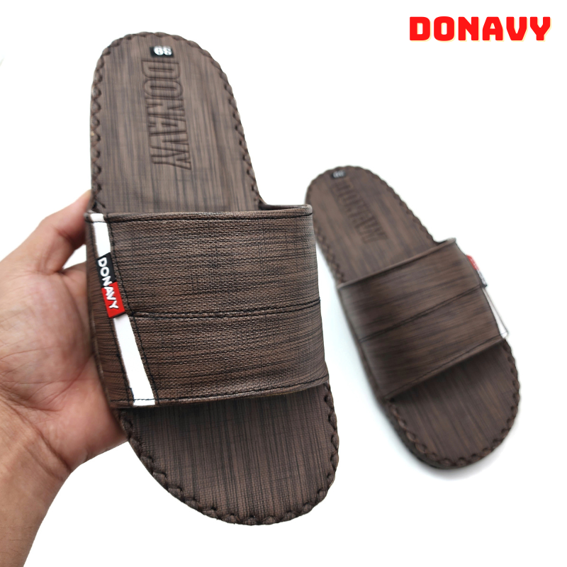 HOÀN TIỀN 15% - Dép Quai Ngang Da DONAVY Cao Cấp Thiết Kế Vân Gỗ Trẻ Trung Hoạ Tiết Sắc Sảo Hot Trend 2023 - 2024 Form Unisex Nam Nữ Mang Đều Được Có Size Từ 35 Đến 45 (Nhiều Màu) D.SPO