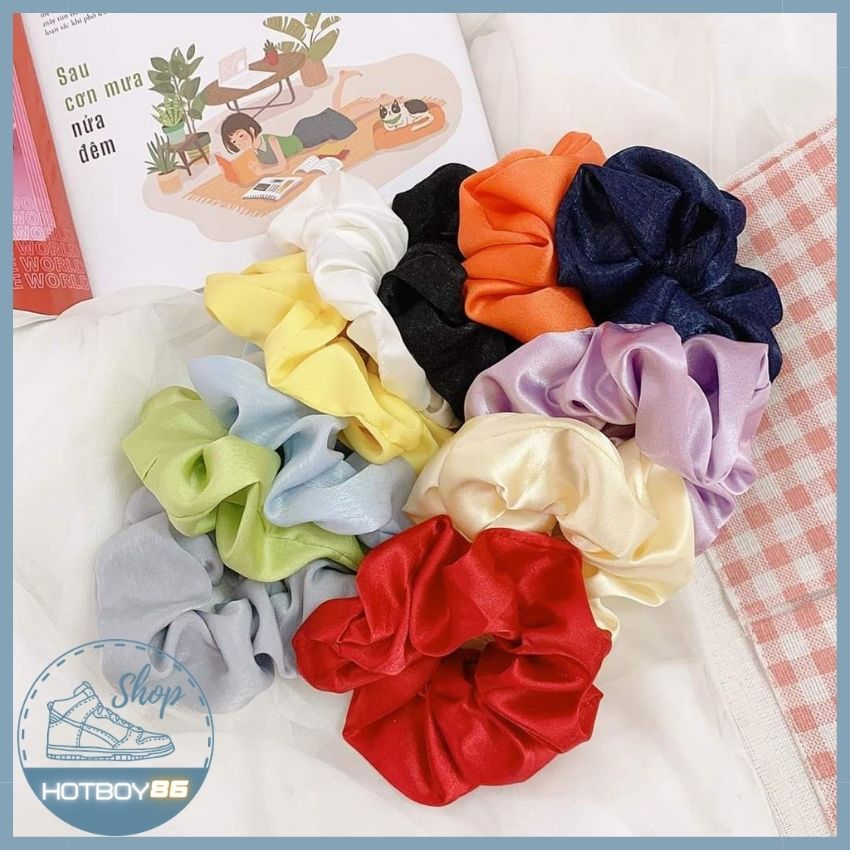 Buộc tóc Scrunchies ,dây cột tóc vải phi bóng siêu dễ thương, dây cột tóc lưới phi bóng thời trang 8 màu - CTPB01 - Hotboy 86
