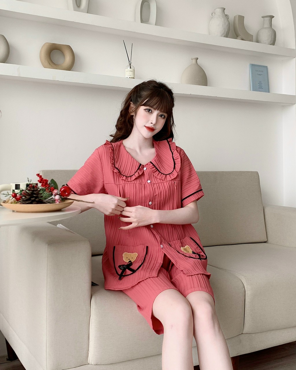 [FREESHIPMAX]Bộ đồ bầu giá rẻ cho mẹ bầu , chất lụa hàn , mềm mát cho bà bầu mặc nhà  kết hợp sau sinh tiện lợi