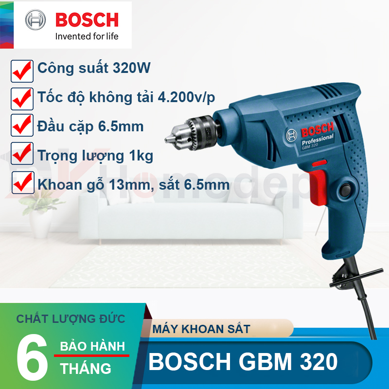Máy khoan Bosch GBM 320, Máy bắn vít Bosch 320 .( Cam kết Hàng Chính Hãng) Bảo hành trên hệ thông toàn quốc theo mã máy.