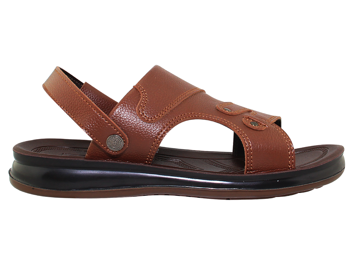 Sandal đế bằng nam Bita's SUM.115 (Đen + Nâu + Vàng bò)