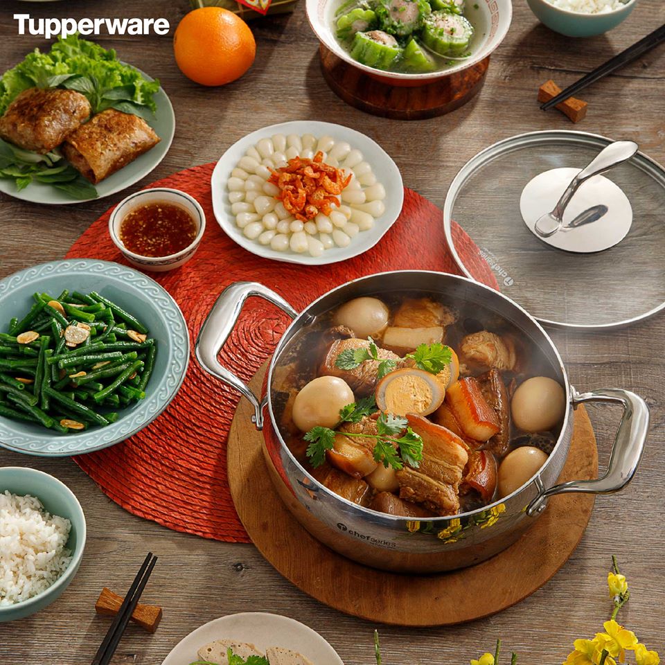 [HCM]Nồi Tupperware 3.8L Nắp Kính