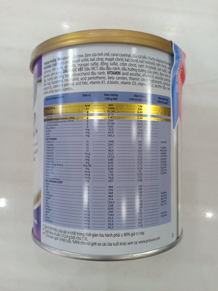 Sữa Prosure dành cho người bệnh Ung Thư 380g