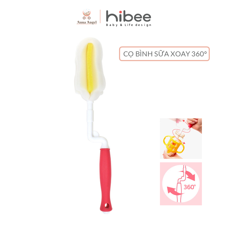 Cọ rửa bình sữa đa dụng HIBEE Filtter (XÁM/ĐỎ)