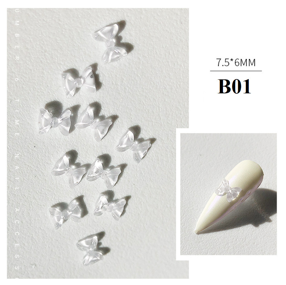 Set 10 Nơ Thạch đủ màu Pha Lê Trang Trí Móng  - ST209