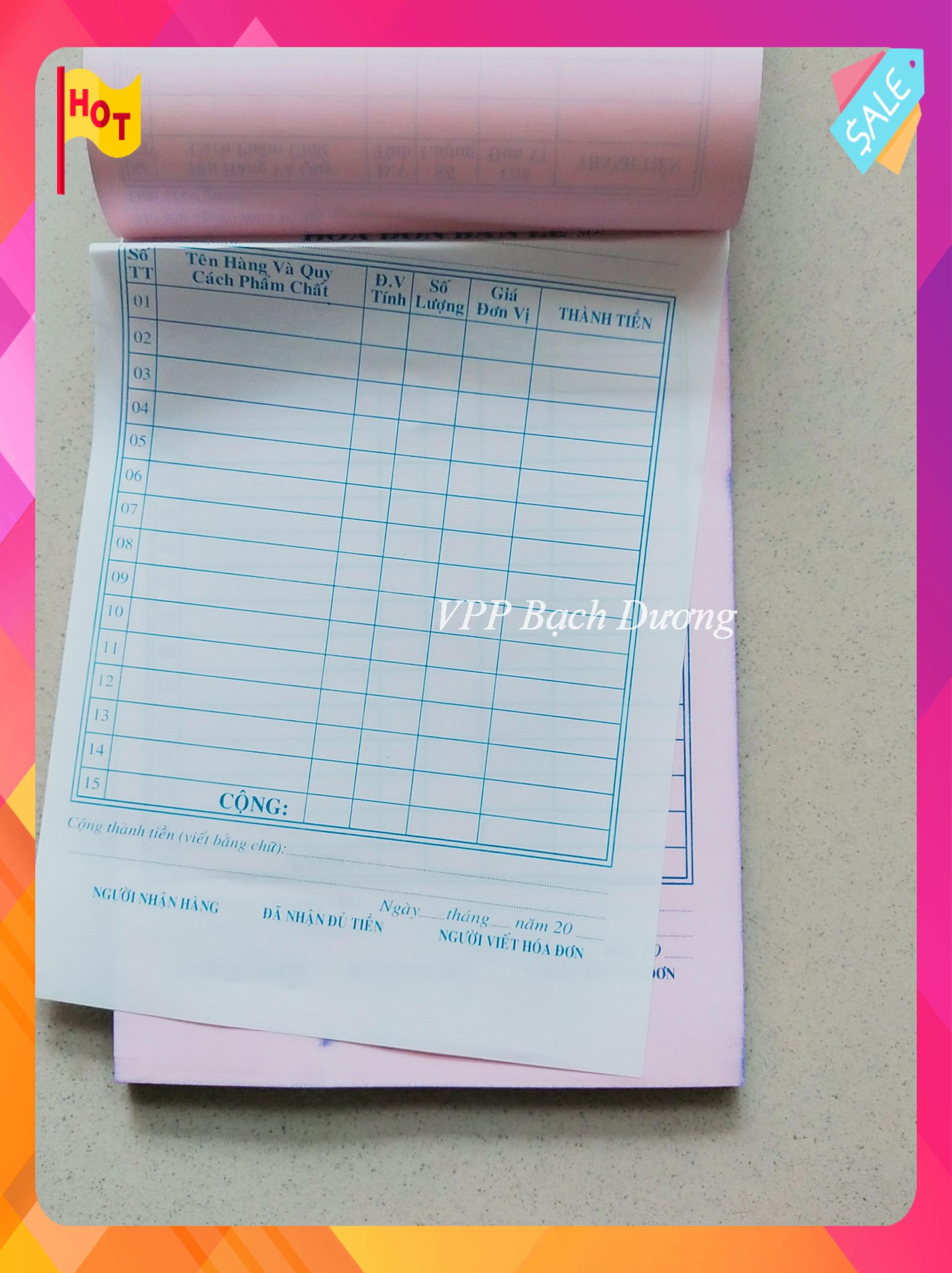 Hóa đơn 2 liên (13cmx19cm) 100 tờ/cuốn - lốc/10 cuốn