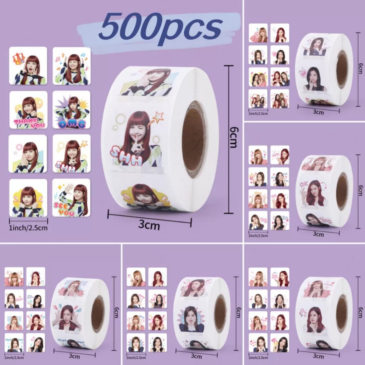 Cuộn 500 miếng dán sticker Blackpink idol siêu đẹp Canarystore54