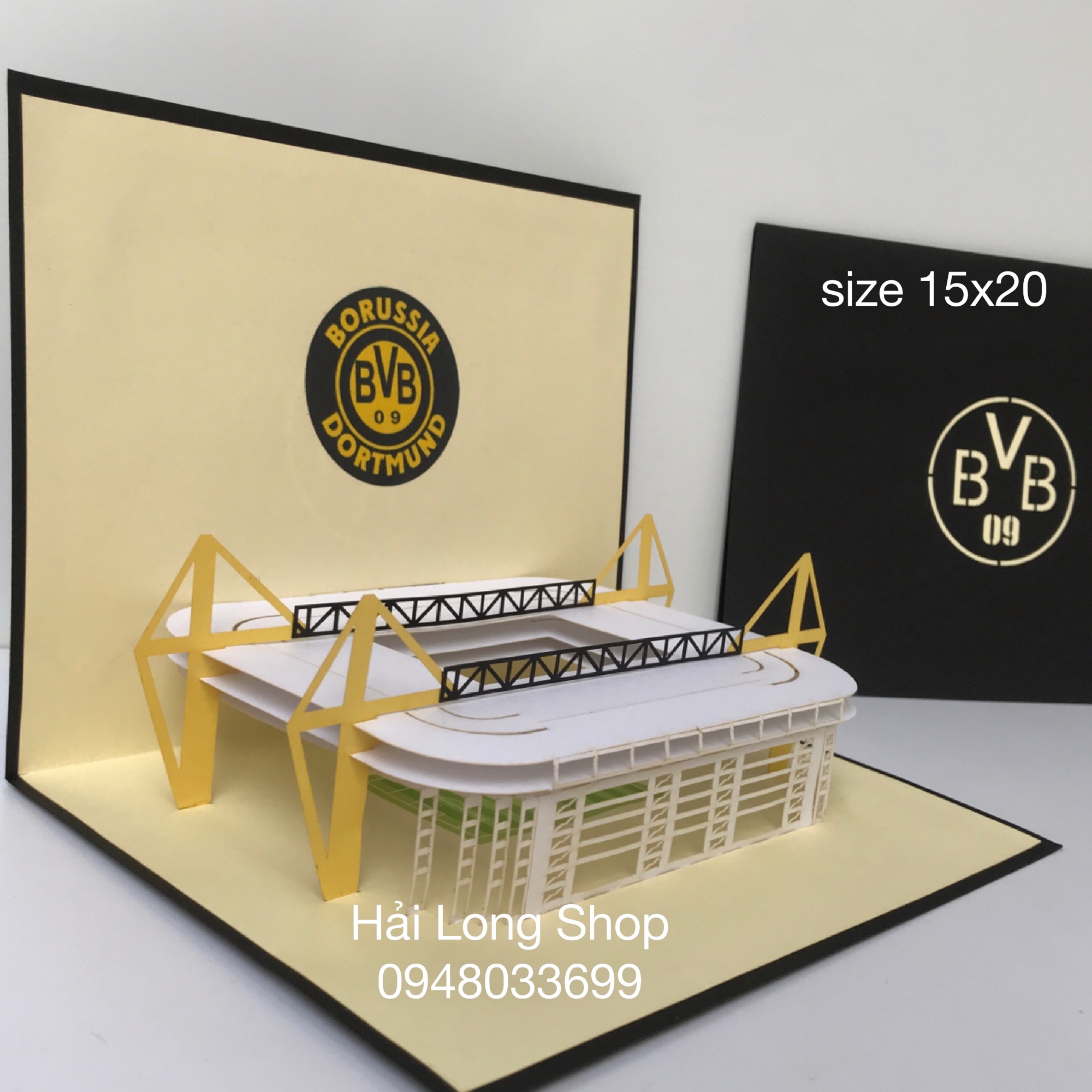 Sân Bóng BVB 09 - Stadium  - Thiệp 3D ( mở 90 độ )