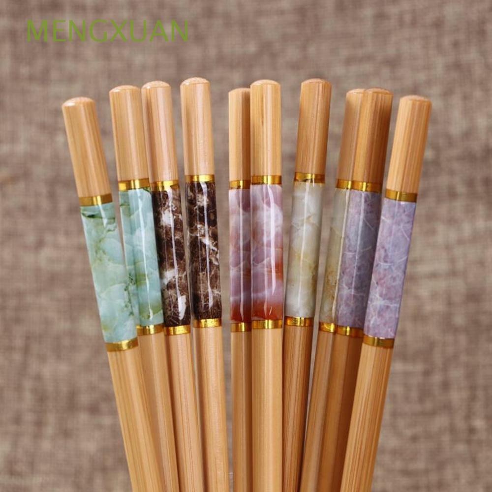 Bộ 10 đũa tre ăn cơm vân đá kháng khuẩn cao cấp Bamboo