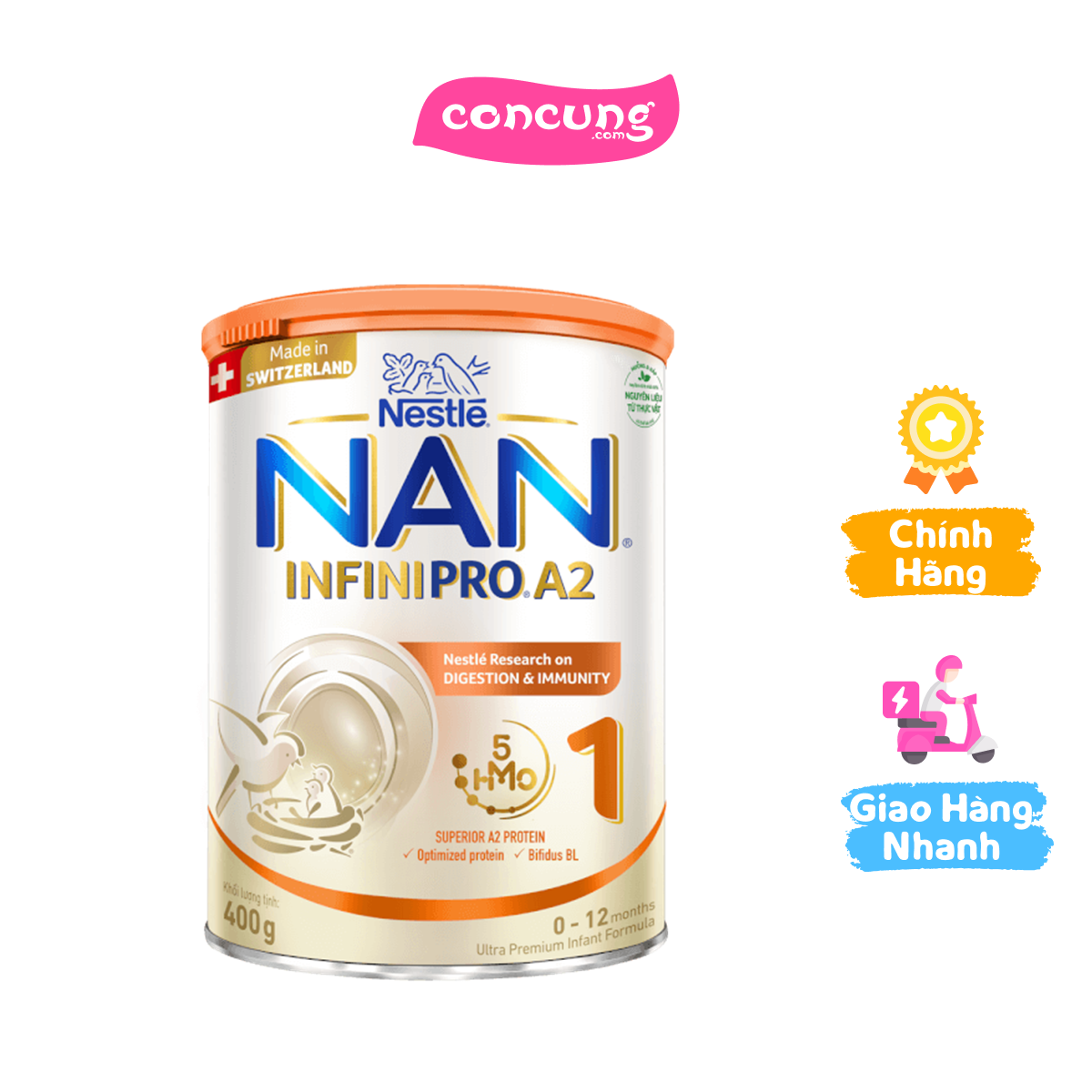 Sản phẩm dinh dưỡng công thức nestlé nan infinipro a2 1 400g