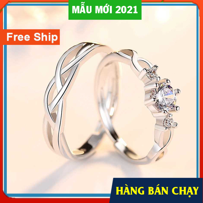 ⭐FREE SHIP⭐ CẶP NHẪN ĐÔI BẠC 925 CAO CẤP MỚI NHẤT 2019 (ND-A3)