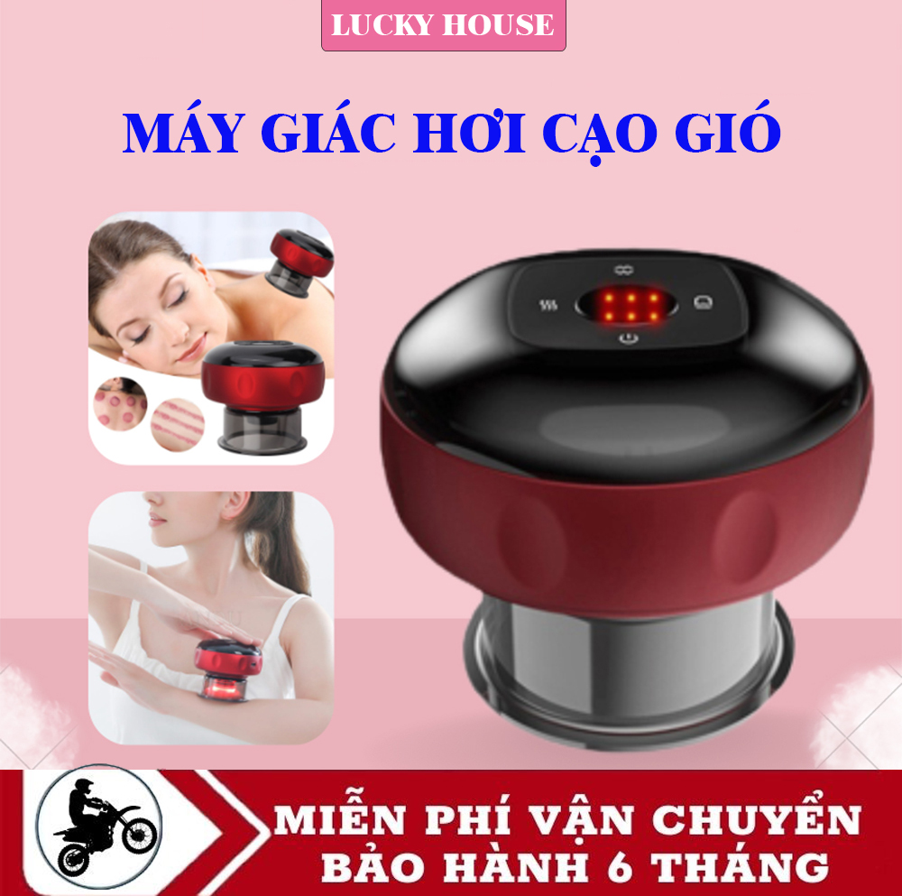 Bộ giác hơi, Máy giác hơi chân không, Máy cạo gió giác hơi điện tử cầm tay giúp lưu thông khí huyết, Máy massage trị liệu xung điện xoa bóp, bấm huyệt, giác hơi cạo gió giúp giảm đau, mệt mỏi