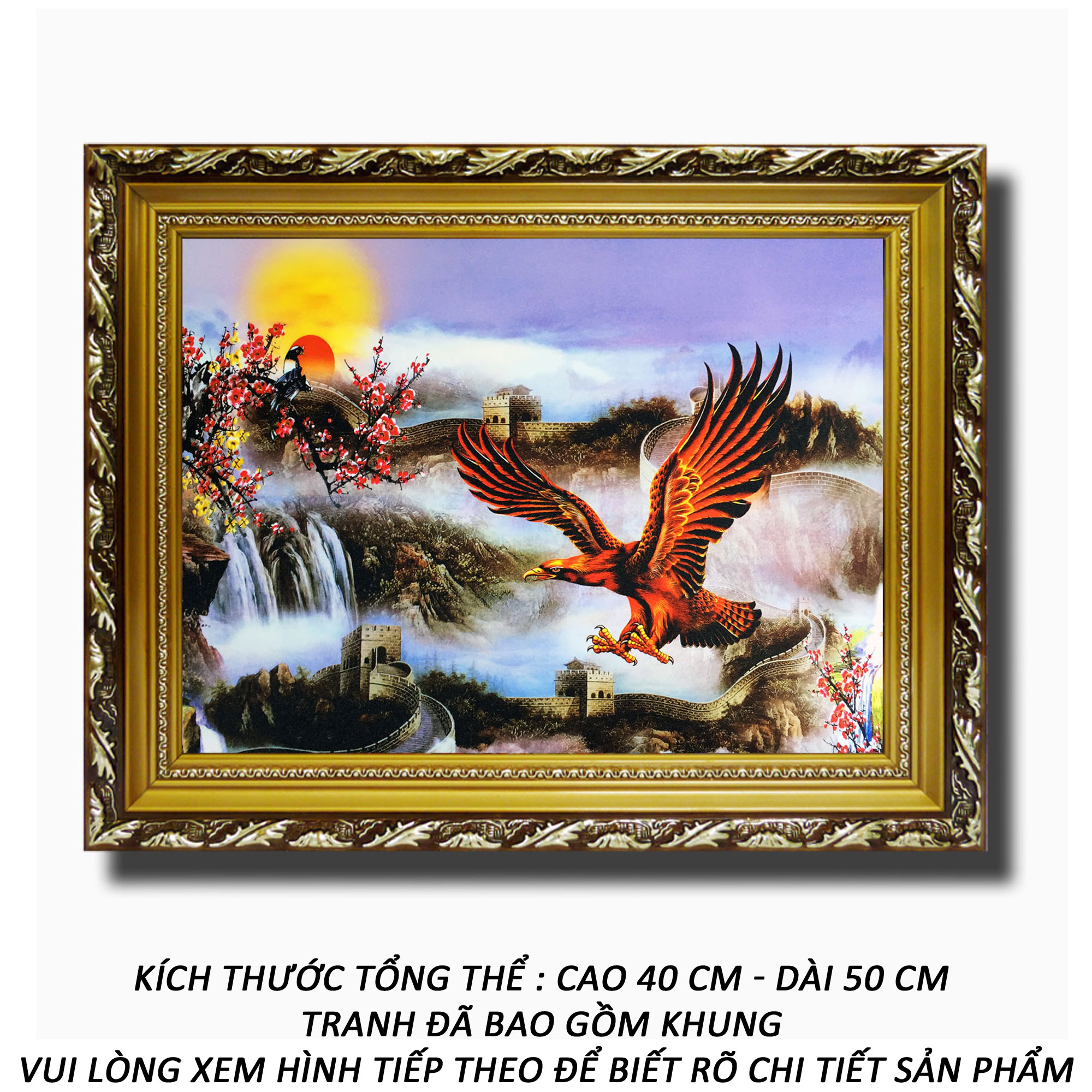 Tranh treo tường - Đại Triển Hồng Đồ 18 - Tranh Minh Hiền (KHUNG GỖ - 40 x 50cm)