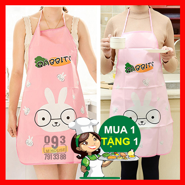 Tạp Dề Chống Thấm Nước Yếm Nấu Ăn Tạp Dề Chắn Văng Dầu Mỡ In Caro