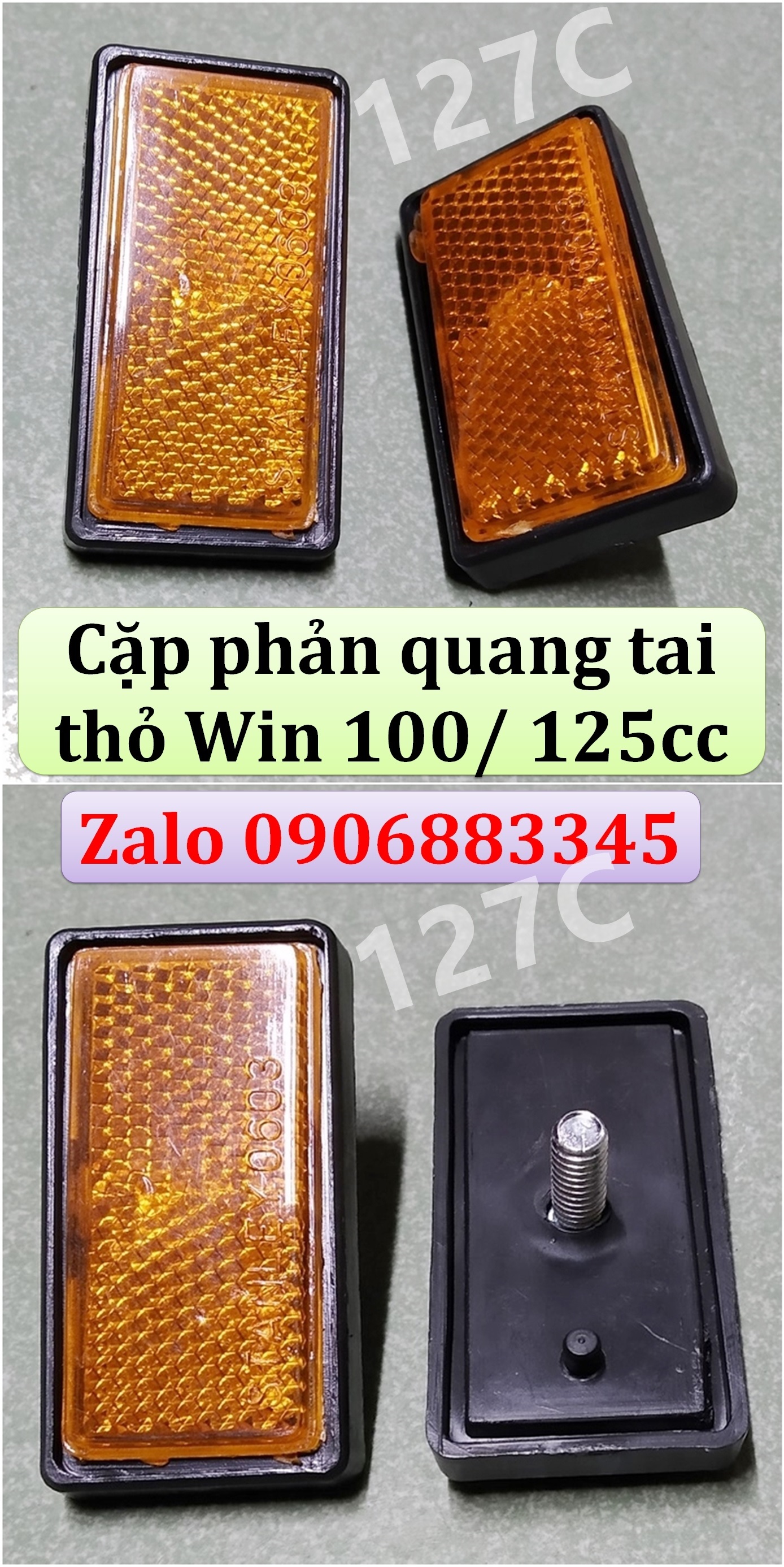 [HCM] Cặp phản quang tai thỏ Win 100/ 125cc (2 cái)