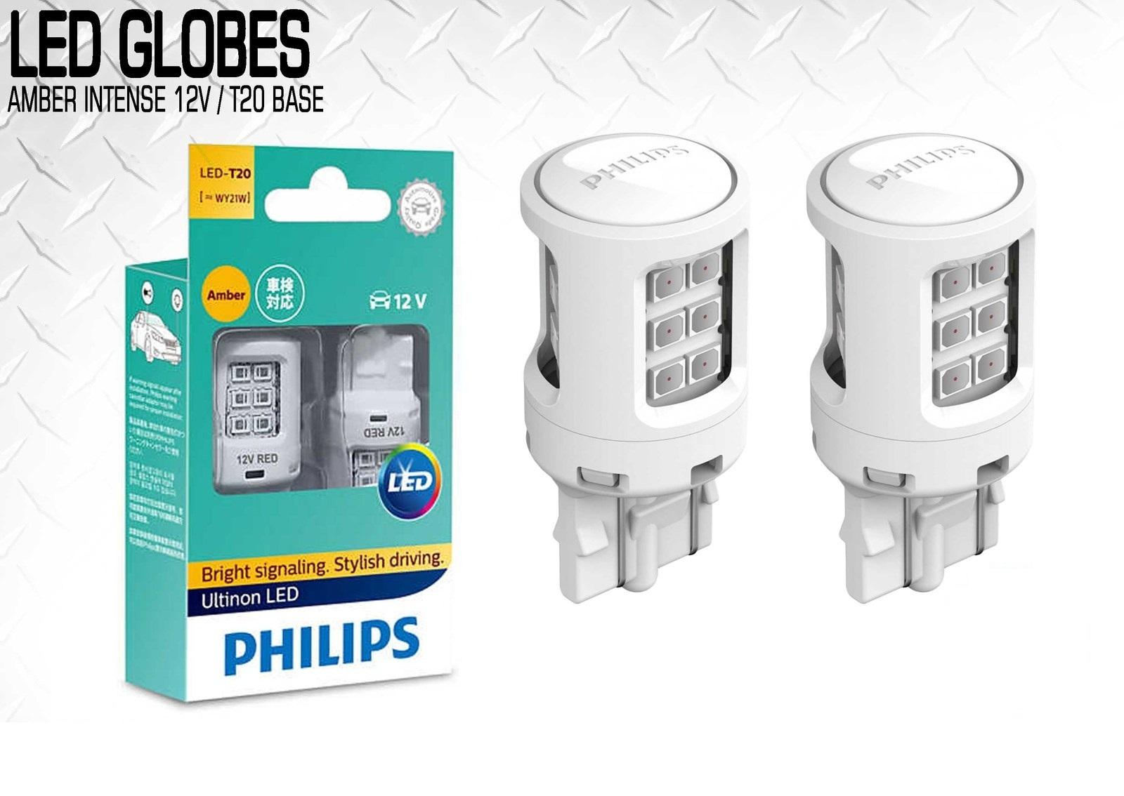 Đèn LED Xi Nhan Philips T20 WY21 Ultinon Amber Siêu Sáng,Siêu Bền,tặng kèm 2 cục trở nhôm giúp Nháy Chậm