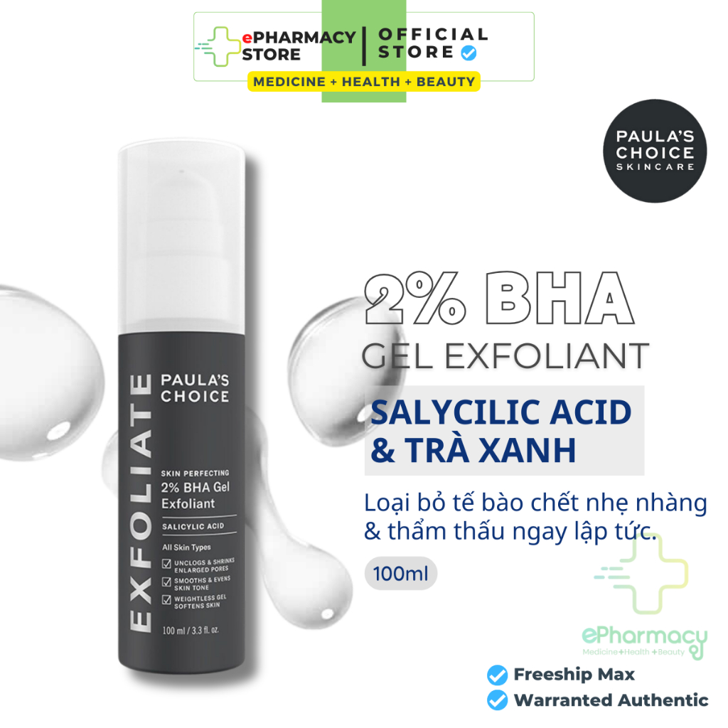 PAULA'S CHOICE 2% BHA Gel Tẩy Tế Bào Chết SKIN PERFECTING 2% BHA Salicylic Acid Exfoliant 100ml