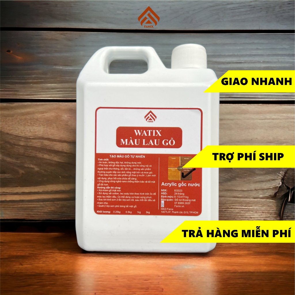 Combo sơn nội thất Watix màu gỗ, sơn gỗ gốc nước