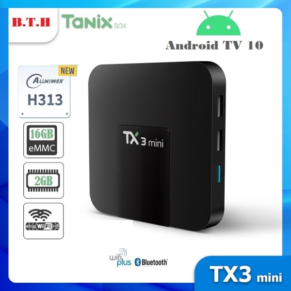 ☊▼  Android TV Box TX3 Mini H313 Android TV 10 Wifi 2 băng tần 2.4GHZ/5GHZ Bluetooth 4.1 Ram 2GB Bộ nhớ trong 16GB