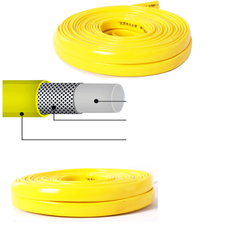 Vòi xịt tưới cây, vòi xịt rửa xe, bộ dây và vòi xịt tăng áp rửa xe  587621-1 (dây vàng - nối đai mới )