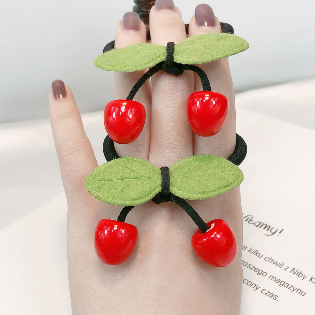 [Set 2] Cột tóc Cherry lá cây dễ thương CT96