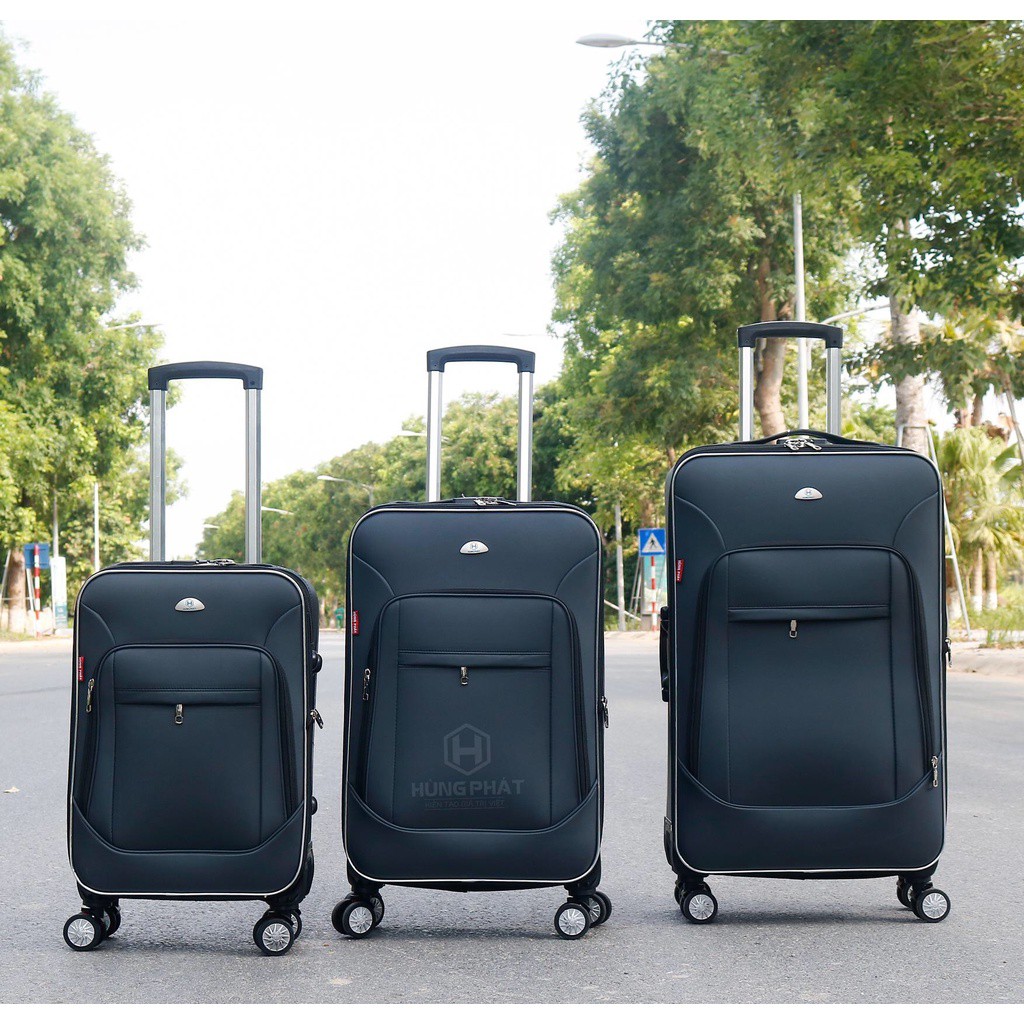 Vali kéo du lịch vải phổ thông vlx-022 kích thước 20, 24, 28 inch chính hãng hùng phát