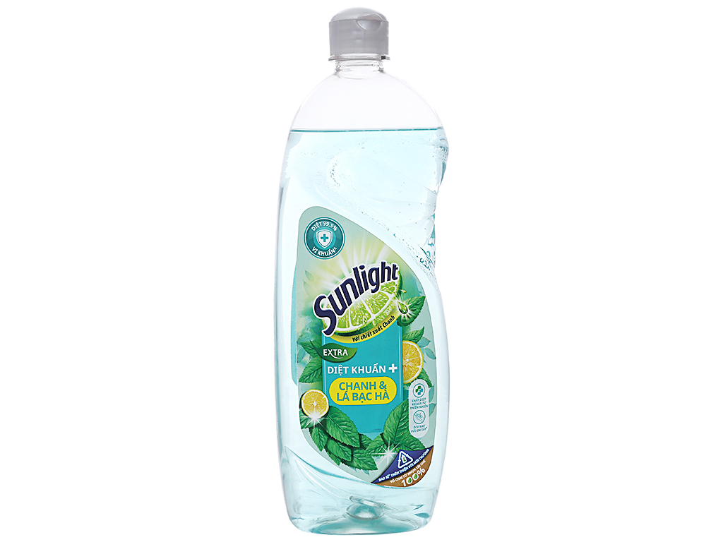 Nước rửa chén Sunlight Extra chanh và lá bạc hà chai 750g