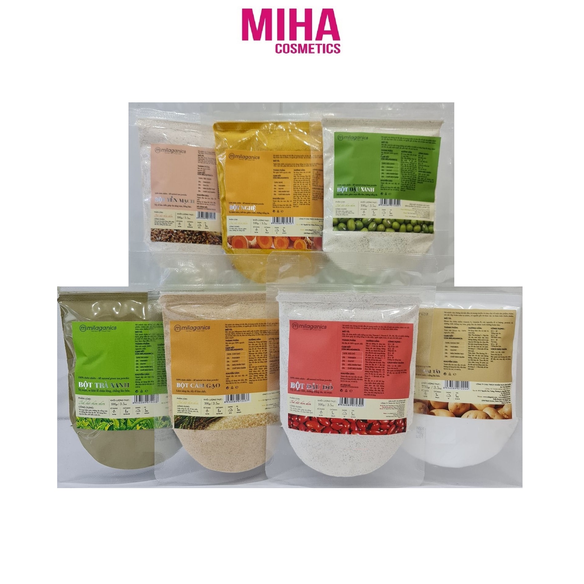 Bột Đắp Mặt Nạ Milaganics 100g