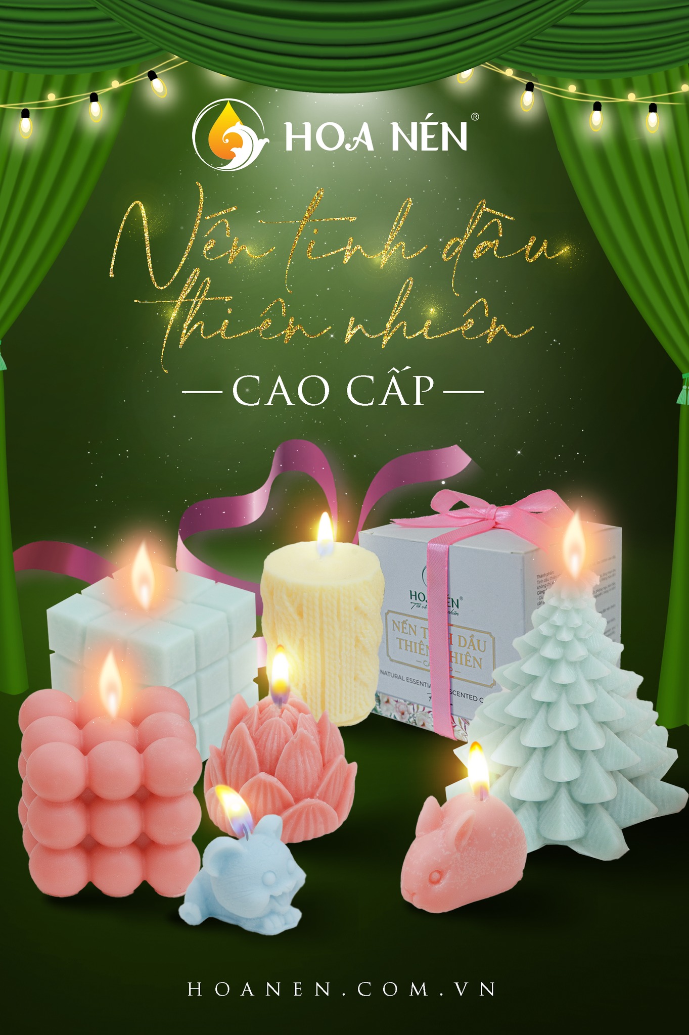 Nến thơm tinh dầu thiên nhiên HOA NÉN