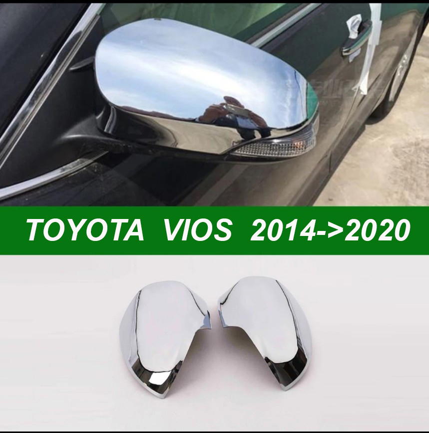 Ốp Gương Mạ Crom Xe Vios  2014 đến 2020, Có Sẵn Keo Dính, Lắp Đặt Đơn Giản, Phụ Kiện Trang Trí Chống Xước Tuyệt Vời Cho Xe