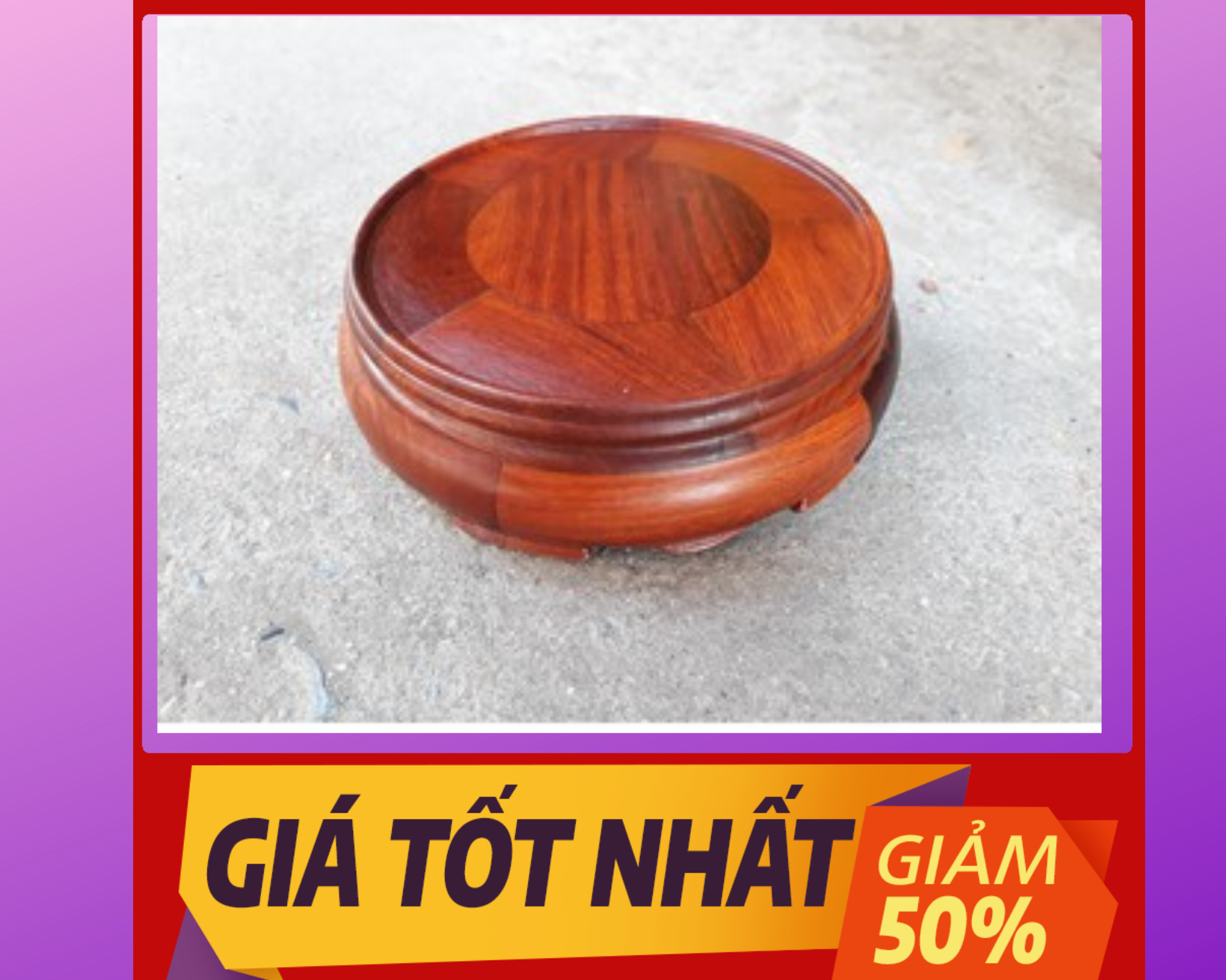 Chân đế để bát hương gỗ hương cao cấp dạng tròn