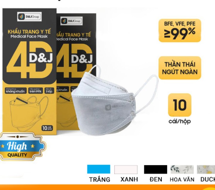 Khẩu trang kf94 d&j đủ màu