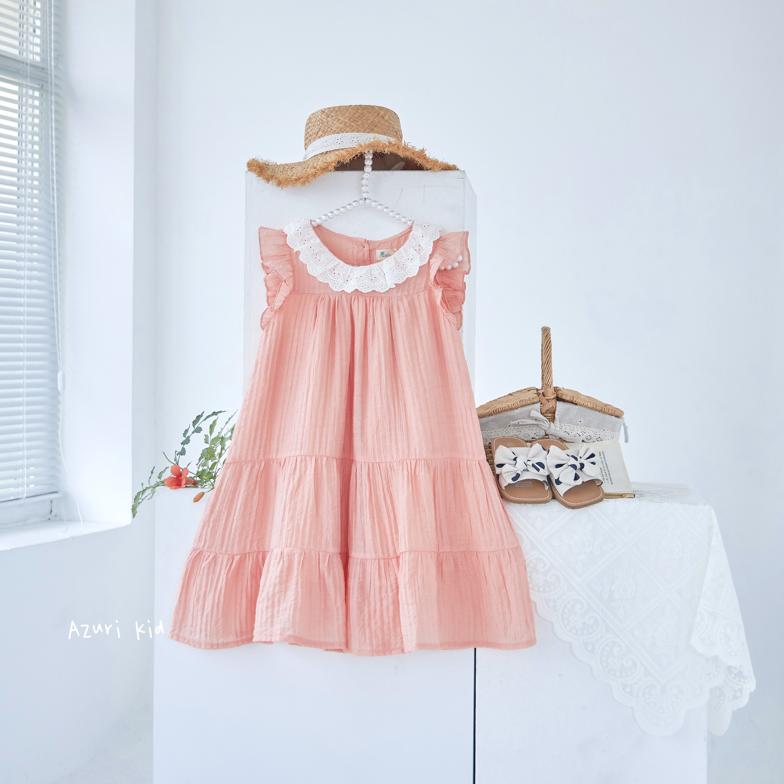 [NEW ARRIVAL] ĐẦM TƠ NHÚNG CỔ REN